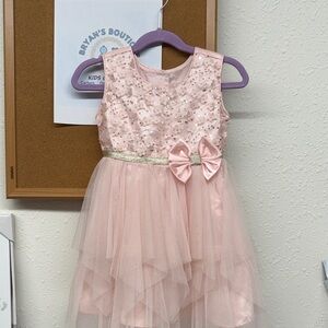 Jona Michelle Pink Sequin Dress with Bow